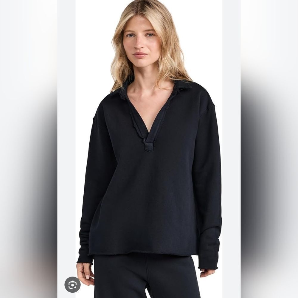 Frank & Eileen Patrick Popover Triple Fleece Sweatshirt in Dark Navy Blue S